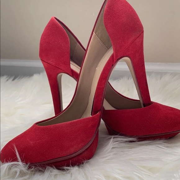 zara red high heels